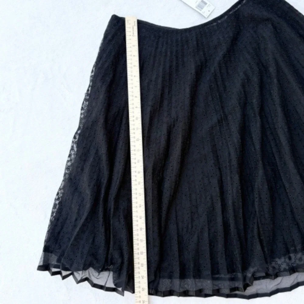 VTG 90s Dana Buchman Full Cut-Away Eyelelet Mini Skirts Size 12 Black - Picture 4 of 12